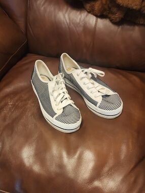 Keds x Kate Spade Black & White Striped Sneakers